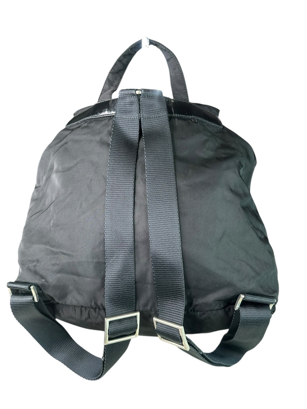 Prada Black Nylon Flap Backpack with Front Pockets - Picture 2 of 12